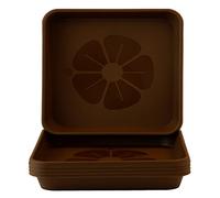 Home Garden Ornaments Soucoupe Pot Fleur 24x24cm Diamètre Marron Foncé Lot de 5 - Durable Soucoupe Carrée - Soucoupes pour Pots de Fleurs - Soucoupe Pot de Fleur Interieur (Marron Foncé)