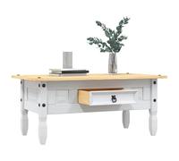 Home & Garden Table basse en pin mexicain Corona Blanc 100 x 55 x 45 cm