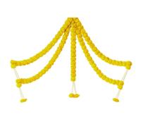 Home Genie Genda Phool Guirlande de fleurs de calendula artificielles en peluche pour Diwali, Navratri, Durga Pooja Festival Décoration de bureau - 5 pièces (orange)