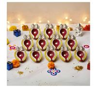 Home Genie Handmade Diyas for Diwali/Deepawali Decoration | Hand Painted Clay Mitti Diya (Lakshmi Ganesh Diya, 12, Pièce)