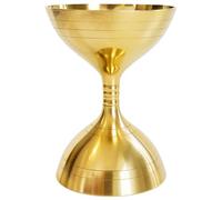 HOME GENIE Jyot Diya Lampe à huile traditionnelle en laiton 9,5 cm pour Pooja, Aarti, et Mandir | Deepam poli pour une utilisation spirituelle et festival