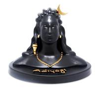HOME GENIE Lord Adiyogi Shiva Idol Murti Statue für Auto Armaturenbrett Mahadev Shiv Shankar Prunkstück (Schwarz)