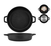 Home Granchef Sauteuse, Revêtement Antiadhérent avec 2 Poignées Ronde, Aluminium Moulé sous Pression, Noir, 32 cm