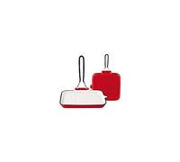 HOME Grill Carré avec Revêtement en Email, Fonte, Blanc/Rouge, 22 cm