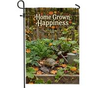 Home Grown Happiness Drapeau de jardin tortue d'automne 30,5 x 45,7 cm