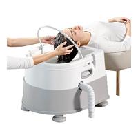 Home Head Spa Equipment With casters, Adjustable Height/Angle, Dual Control Water Circulation Shampoo Basin, Portable Waterfall Massage for Shampoo Trays Home