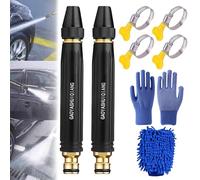 Home High-Pressure Car Wash Water Gun with Booster Nozzle,2026 Upgraded Home High-Pressure Car Wash Water Gun,Adjustable Spray Patterns,for Watering Plants, Vegetables, and Car Washing (2PCS+Gloves)