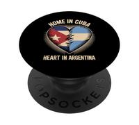 Home in Cuba Heart in Argentina Half Argentine Cuban Roots PopSockets PopGrip Adhésif