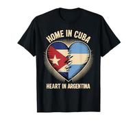 Home in Cuba Heart in Argentina Half Argentine Cuban Roots T-Shirt