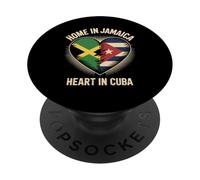 Home in Jamaica Heart in Cuba Jamaican Cuban Roots PopSockets PopGrip Adhésif