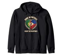 Home in Portugal Heart in Philippines Flag Pinoy Roots Sweat à Capuche