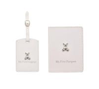 Home Inspirations Bambino Ensemble porte-passeport et étiquette de bagage Blanc