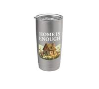 Home Is Enough Chalet confortable Ferme Cottagecore Nature Gobelet isotherme en acier inoxydable double paroi
