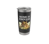 Home Is Enough Chalet confortable Ferme Cottagecore Nature Gobelet isotherme en acier inoxydable double paroi