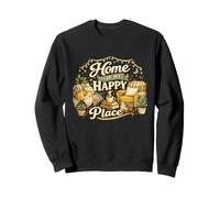 Home is My Happy Place Funny Cozy Retro Sweatshirt