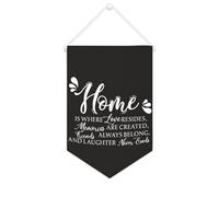 Home Is Where Love Resides, Memories Are Created, Friends Always Belong Bannière en toile de motivation à suspendre - 25,4 x 38,1 cm - Décoration murale pour chambre à coucher, chambre d'enfant