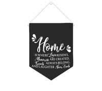 Home Is Where Love Resides, Memories Are Created, Friends Always Belong Bannière murale inspirante à suspendre au mur - Décoration murale pour salon, chambre à coucher, bureau