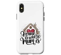 Home is Where Mum is Valentine's Day Cœur de Maison Mignon Coque pour iPhone X/XS