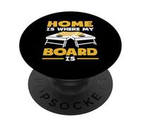 Home is Where My Board is Cornhole Lover PopSockets PopGrip Adhésif