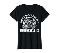 Home is Where My Motorcycle Motorcycle Motorcycling Motorsport T-Shirt Graphique avec Valeur
