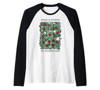Home is Where My Plants are Skull Flower Squelette Jardinier Manche Raglan