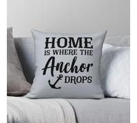 Home is Where The Anchor Drops Taie d'oreiller carrée Polyester Lin Velours Creative Zip Decor Throw Taie d'oreiller Chambre Housse de coussin