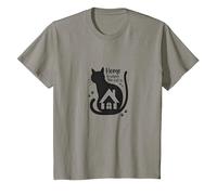 Home is Where The Cat is - Citation des Amoureux des félins T-Shirt, Enfant, Ardoise, 2 Ans