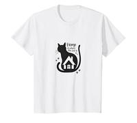 Home is Where The Cat is - Citation des Amoureux des félins T-Shirt, Enfant, Blanc, 6 Ans