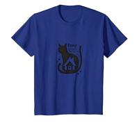 Home is Where The Cat is - Citation des Amoureux des félins T-Shirt, Enfant, Bleu Royal, 6 Ans