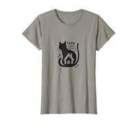 Home is Where The Cat is - Citation des Amoureux des félins T-Shirt, Femme, Ardoise, S