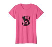 Home is Where The Cat is - Citation des Amoureux des félins T-Shirt, Femme, Rose chiné, 3XL