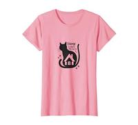 Home is Where The Cat is - Citation des Amoureux des félins T-Shirt, Femme, Rose, S
