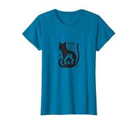 Home is Where The Cat is - Citation des Amoureux des félins T-Shirt, Femme, Saphir, S