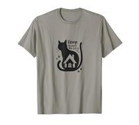 Home is Where The Cat is - Citation des Amoureux des félins T-Shirt, Homme, Ardoise, S