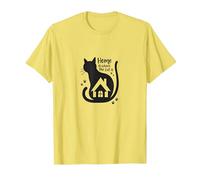 Home is Where The Cat is - Citation des Amoureux des félins T-Shirt, Homme, Citron, S