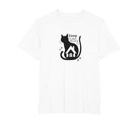 Home is Where The Cat is - Citation des Amoureux des félins T-Shirt, Homme Grandes Tailles, Blanc, 4X Tall