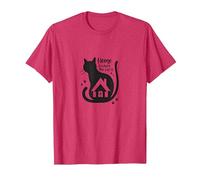 Home is Where The Cat is - Citation des Amoureux des félins T-Shirt, Homme, Rouge Chiné, S