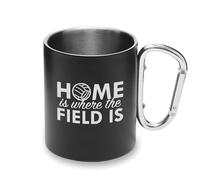 Home is Where The Field is Ball Game Tasse en métal avec mousqueton