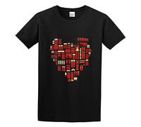 Home is Where The Heart Unisex T-Shirt Printed Tee Black Mens Top Shirt L