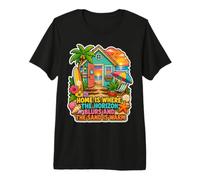 Home is Where The Horizon Blur and The Sand is Warm T-Shirt Haut de Gamme