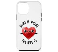 Home is Where The Hug is Funny Heart Pun Coque pour iPhone 12 Mini