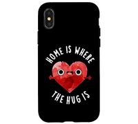 Home is Where The Hug is Funny Heart Pun Coque pour iPhone X/XS