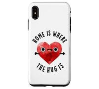 Home is Where The Hug is Funny Heart Pun Coque pour iPhone XS Max