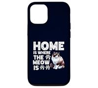 Home is Where The Meow is Funny Snowshoe Cat Amateur et propriétaire de Chats Coque pour iPhone 12/12 Pro