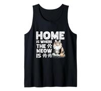 Home is Where The Meow is Norwegian Forest Cat Cute Kitten Débardeur