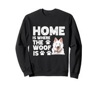 Home is Where The Woof is Berger Blanc Suisse Dog Lover Sweatshirt