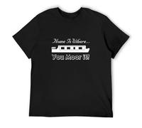 Home is Where You Moor It Barge Narrow Boat Canal Holiday Unisex T-Shirt Printed Tee Black Mens Top Shirt XL