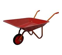 HOME It® Brouette pour Enfant 10L - Tricycle de Jardin en Acier avec bac Plastique, Roue Ø14 cm, poignées avec butée, Jouet extérieur Robuste pour Enfants 3-6 Ans, Rouge/Jaune