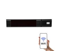 HOME It® Chauffage Exterieur Terrasse Mural WiFi | Chauffage Terrasse Infrarouge 1500W avec Verre Schott, 2 Puissances, IP65, App & Télécommande, Noir