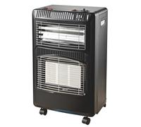 HOME It® Chauffage gaz intérieur - chauffage d’appoint gaz pliable avec 3 brûleurs infrarouges, ventilateur électrique intégré, sécurité ODS, 4,2 kW, roues, pour pièces 20-80 m²